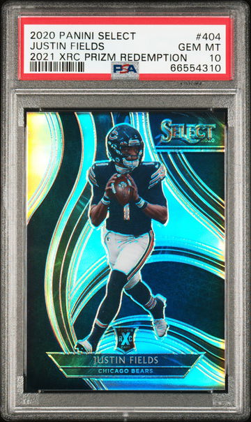 2020 Select Justin Fields #404 2021 XRC Prizm PSA 10