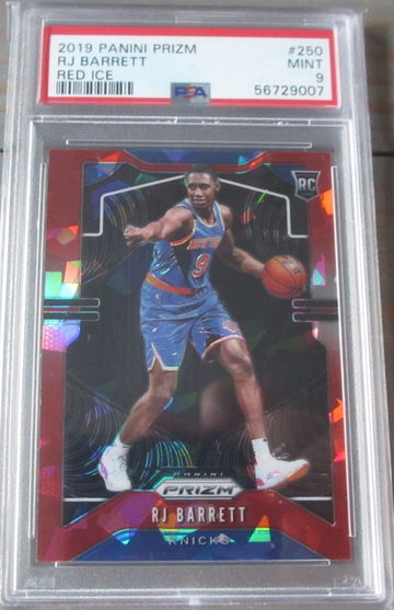 RJ Barrett RC Red Ice PSA 9 2019 Panini Prizm