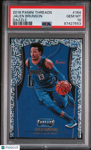 2018 Panini Threads Jalen Brunson #164 Dazzle Rookie PSA 10