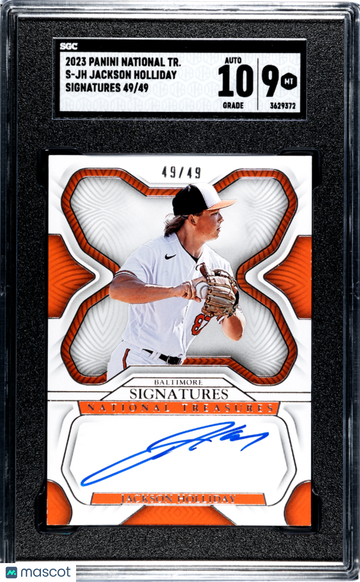 2023 Panini National Treasures Jackson Holliday #S-JH Sigs. SGC 9 Auto 10