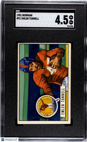 1951 Bowman Emlen Tunnell #91 SGC 4.5