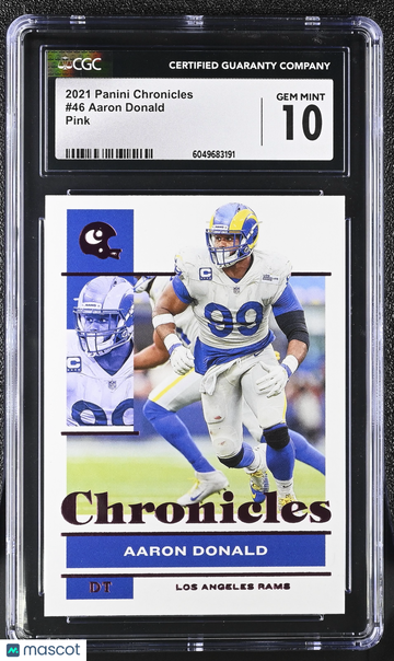 2021 Panini Chronicles Aaron Donald #46 Pink CGC 10
