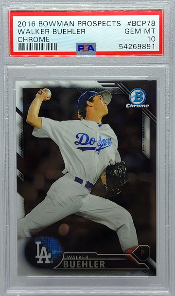 2016 BOWMAN PROSPECTS #BCP78 WALKER BUEHLER CHROME PSA 10