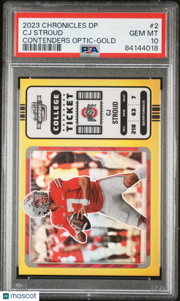 2023 Panini Chronicles Draft Picks Contenders Optic CJ Stroud #2 Gold PSA 10