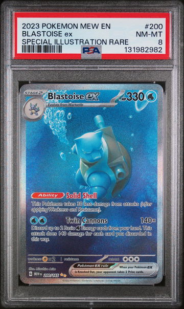 2023 Pokemon Mew Special Illustration Rare Blastoise Ex #200 PSA 8