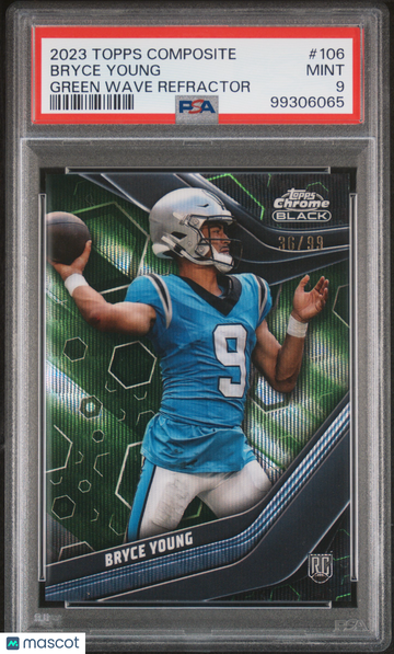 2023 Topps Composite Bryce Young #106 Green Wave Refractor PSA 9