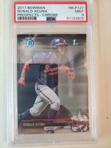 RONALD ACUNA 2017 BOWMAN CHROME PSA 9 ROOKIE