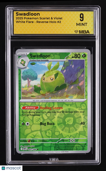 2025 Pokemon Scarlet & Violet White Flare Swadloon Reverse Holo MBA 9 #2