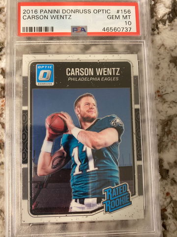 2016 Panini Donruss Optic Carson Wentz #156 PSA 10