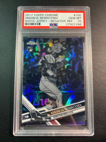 Andrew Benintendi 2017 Topps Chrome Negative Refractor Rookie.