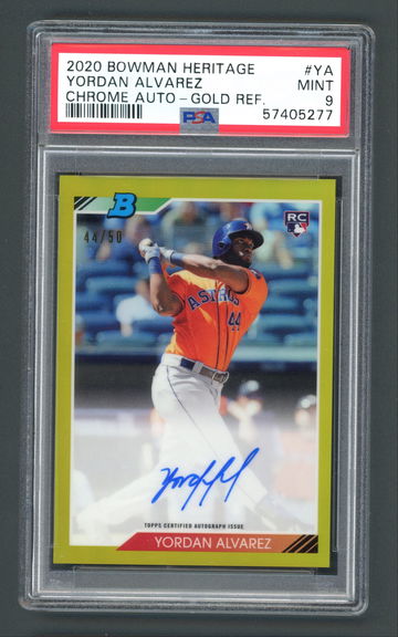2020 Bowman Heritage Yordan Alvarez Chrome Auto Gold 44/50
