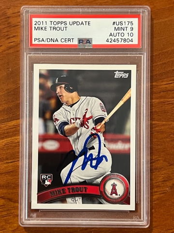 2011 Topps Update Mike Trout RC #US175 Auto PSA 9/10 
