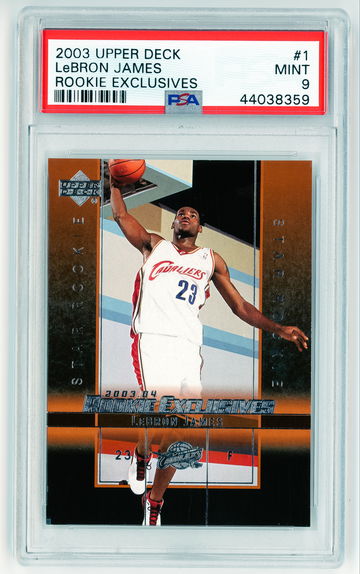 2003 Upper Deck LeBron James Rookie Exclusives PSA 9