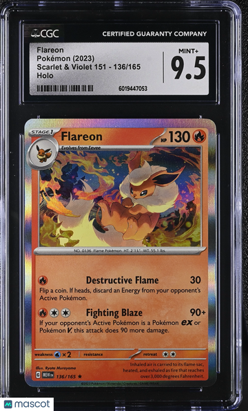 2023 Pokémon Scarlet & Violet 151 Flareon Holo CGC 9.5 #136/165