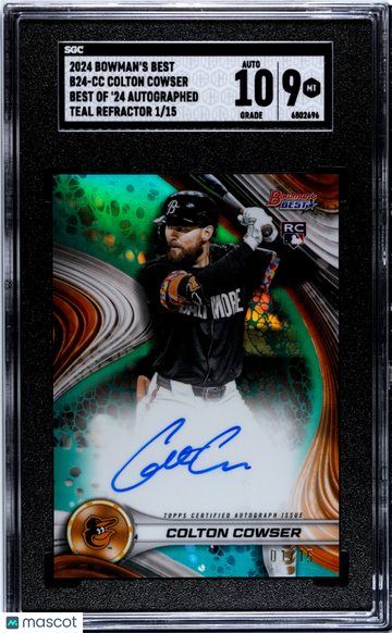 2024 Bowman's Best Colton Cowser #B24-CC Of '24 Autograph Teal Refractor SGC 9 Auto 10