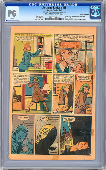 AMAZING FANTASY #15 CGC *PG* -NG- 15TH PG ONLY 1ST SPIDER-MAN APP STAN LEE 1962