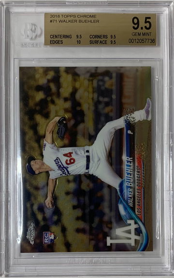 2018 Topps Chrome Walker Buehler BGS 9.5 True Gem #71