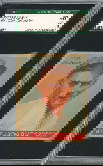 1933 Goudey Tom Zachary #91 SGC 3 P1360