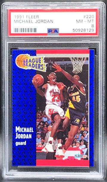 1991-92 Fleer #220 Michael Jordan League Leaders PSA 8 NM-MT