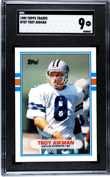 1989 Topps Troy Aikman Rookie SGC 9 Mint