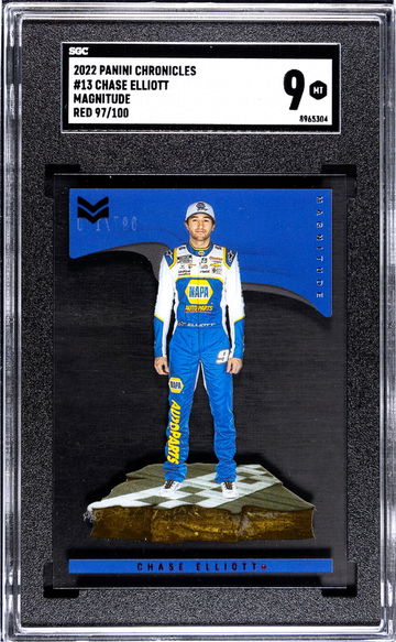 2022 Panini Chronicles Magnitude Red Chase Elliott #13 /100 SGC 9