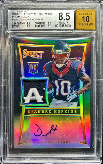 2013 Panini Select Deandre Hopkins Rookie Jersey Autographs Prizm Black Finite BGS 8.5