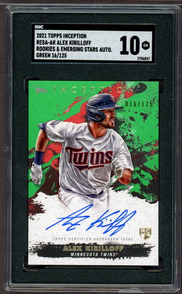 2021 Topps Inception Alex Kirilloff Autograph Green # 16/125