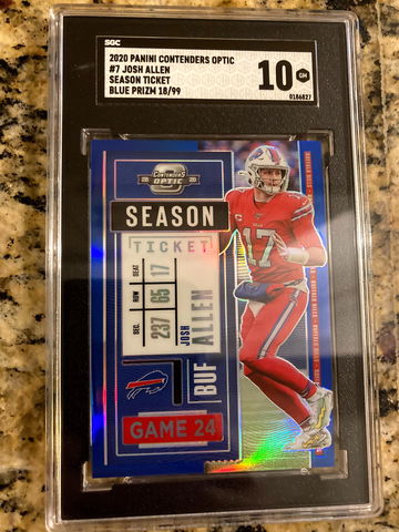 2020 Panini Contenders Optic Blue Prizm /99 Josh Allen SGC 10