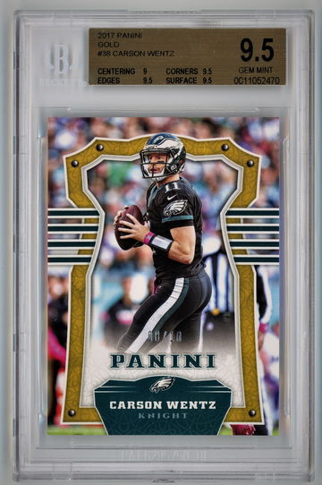 2017 Panini Gold /10 Carson Wentz BGS 9.5 Pop 1 !!!!!!!!!!!!