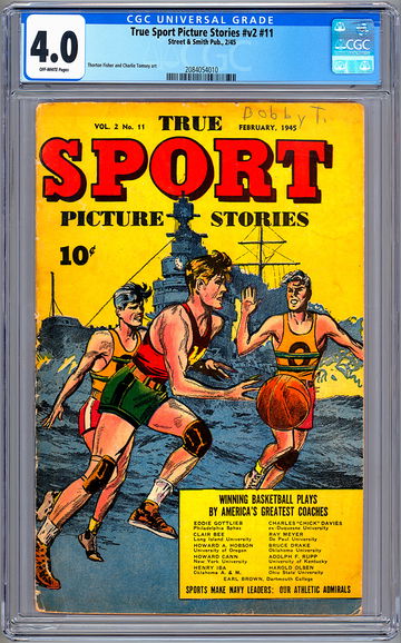 TRUE SPORT PICTURE STORIES v.2 #11 CGC 4.0 WWII US NAVY BASKETBALL SPECIAL 1945
