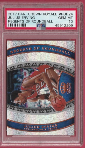 PSA 10 Julius Erving 2017-18 Panini Crown Royale Regents of Roundball #ROR-24 Philadelphia 76ers