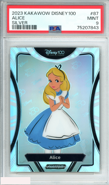 2023 KAKAWOW DISNEY100 WONDROUS CHARACTER ALICE #87 SILVER HOLO PSA 9 MINT