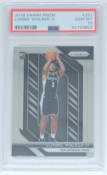 2018 Prizm Lonnie Walker RC #251 PSA 10 GEM MINT