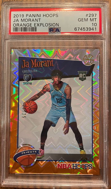Ja Morant Hoops Orange Explosion 18/25 Rookie PSA 10 POP 4!!