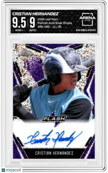 2020 Leaf Flash Cristian Hernandez #PA-CH2 Portrait Auto Silver Purple /35 Arena Club 9.5 Auto 9