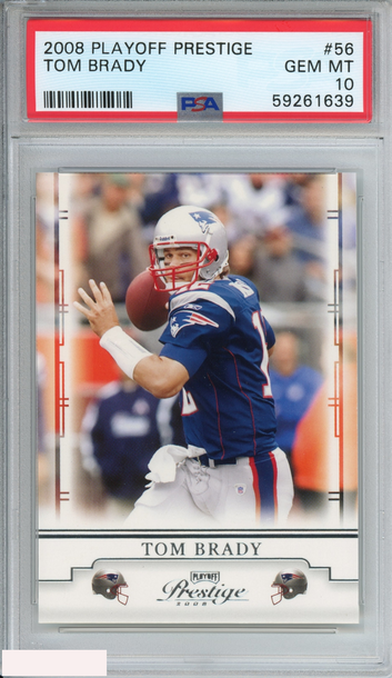 2008 PLAYOFF PRESTIGE TOM BRADY #56 NEW ENGLAND PATRIOTS PSA 10 GEM MT