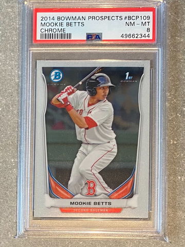 Mookie Betts 2014 Bowman Chrome PSA 8 