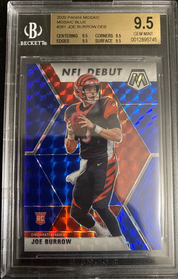 2020 joe burrow blue mosaic 10/99 bgs 9.5 gem mint