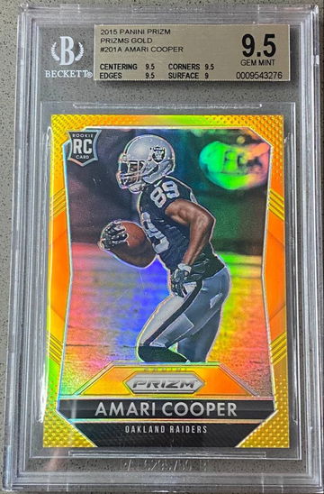 2015 Panini Prizm AMARI COOPER GOLD /10 ROOKIE RC BGS 9.5 GEM MINT #201 COWBOYS