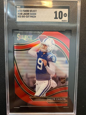 2020 Select Red Die Cut Field Level RC Jacob Eason SGC 10
