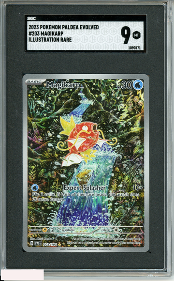 2023 POKEMON PALDEA EVOLVED MAGIKARP #203 ILLUSTRATION RARE SGC 9 MINT