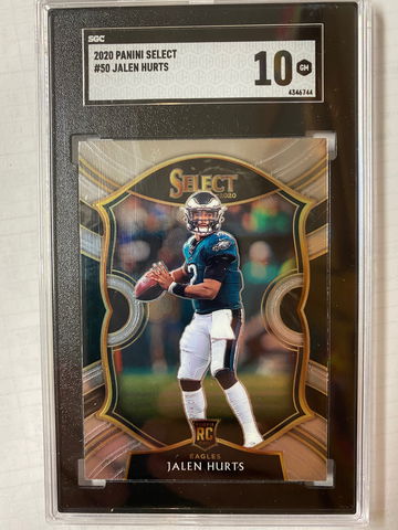 JALEN HURTS 2020 PANINI SELECT #50 SGC 10 GEM MINT CONCOURSE ROOKIE 