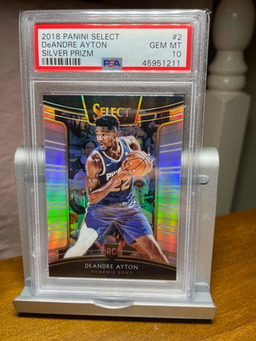 2018 DeAndre Ayton Rookie RC Panini Select Silver Prizm #2 PSA 1