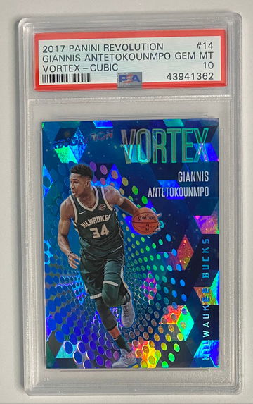 2017-18 Panini Revolution Vortex Cubic /50 Giannis Antetokounmpo PSA 10