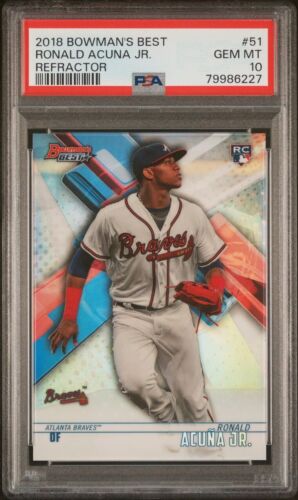 2018 Bowman's Best Ronald Acuna Jr. #51 RC Rookie Refractor PSA 10 Gem Mint