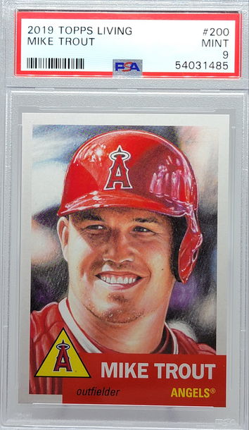 2019 TOPPS LIVING #200 MIKE TROUT PSA 9