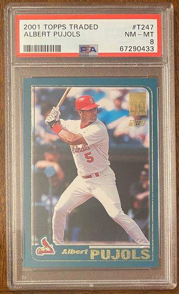 Albert Pujols - 2001 Topps Traded Rookie  #T247  -  PSA 8