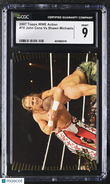 2007 Topps WWE Action John Cena Vs Shawn Michaels #70 CGC 9