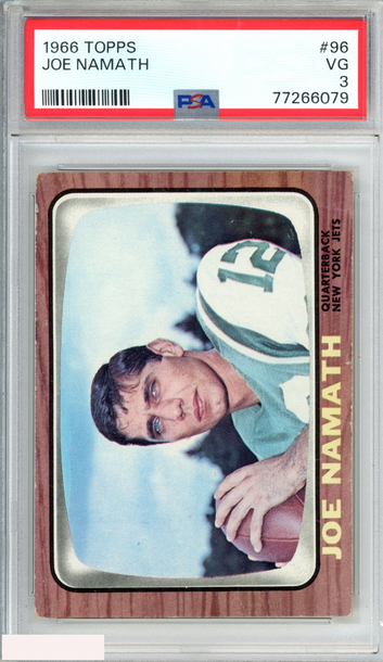 1966 TOPPS JOE NAMATH #96 NEW YORK JETS HOF PSA 3 VG