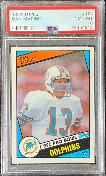 1984 Topps Dan Marino #123, Rookie RC, PSA 8 NM-MT, new slab